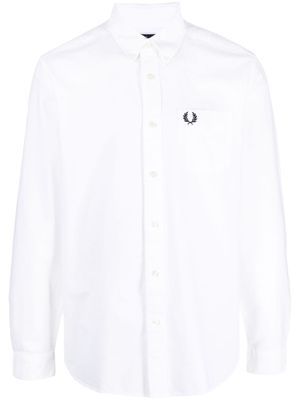 Fred Perry chemise en coton à logo brodé - Blanc