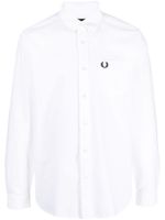 Fred Perry chemise en coton à logo brodé - Blanc - thumbnail