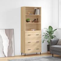 Hoge kast 69,5x34x180 cm bewerkt hout sonoma eikenkleurig