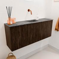 Toiletmeubel Mondiaz Joya Dlux | 100 cm | Meubelkleur Walnut | Faye wastafel Sombra Wasbak Midden | Zonder kraangat(en)