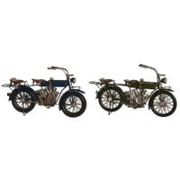 Decoratieve figuren Home ESPRIT Blauw Groen Motorfiets Vintage 31 x 8 x 16 cm (2 Stuks)