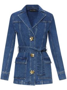 Oscar de la Renta veste en jean à fermeture nouée - Bleu