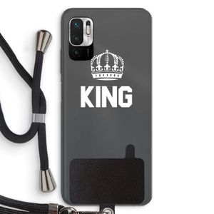 King zwart: Xiaomi Redmi Note 10 5G Transparant Hoesje met koord