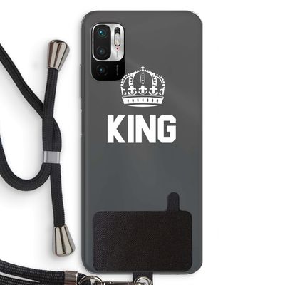 King zwart: Xiaomi Redmi Note 10 5G Transparant Hoesje met koord