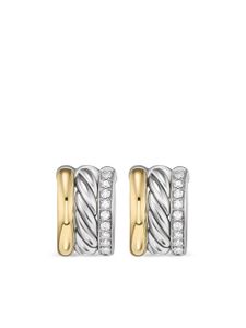 David Yurman boucles d'oreilles DY Mercer™ en or 18ct pavées de diamants - Argent