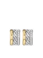 David Yurman créoles DY Mercer en or 18ct et argent sterling serties de diamants (14 mm)