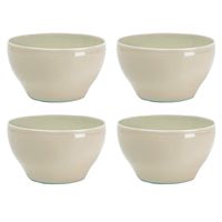 Kommetjes/schaaltjes - 4x - dessert/ontbijt - kunststof - D14 cm - beige