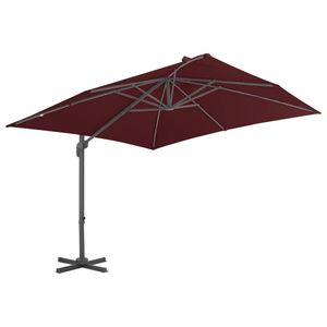 The Living Store Hangende Parasol - Bordeauxrood - 400 x 300 x 268 cm - UV-beschermend - Anti-vervagend