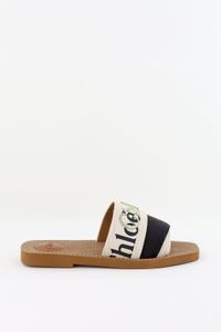 Chloe slippers Woody CHC21S188Q7 zwart/wit