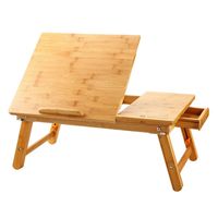 Laptoptafel voor op schoot voor bed of op de bank van bamboe hout - - thumbnail