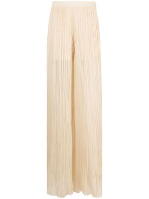 Alberta Ferretti pantalon en soie à plis - Tons neutres