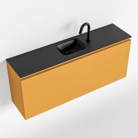 Toiletmeubel Mondiaz Olan | 120 cm | Meubelkleur Ocher | Lex wastafel Urban Midden | 1 kraangat