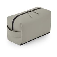 Toilettas/make-up tas Monaco - lederlook - mat beige - 25 x 12 x 15 cm