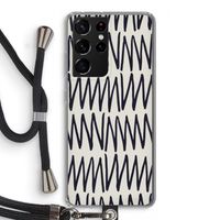 Marrakech Zigzag: Samsung Galaxy S21 Ultra Transparant Hoesje met koord