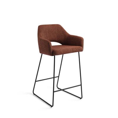 Jesper Home Barkruk 'Yanai' Slide Black, kleur Tuscan Terra (zithoogte 65cm)