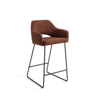 Jesper Home Barkruk 'Yanai' Slide Black, kleur Tuscan Terra (zithoogte 65cm)