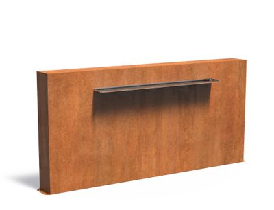 Vijvermuur cortenstaal vrijstaand 250x25x120cm.