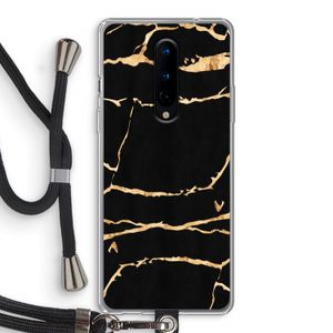 Gouden marmer: OnePlus 8 Transparant Hoesje met koord