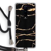Gouden marmer: OnePlus 8 Transparant Hoesje met koord