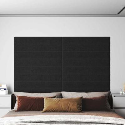 Wandpanelen 12 st 1,62 m 90x15 cm stof zwart