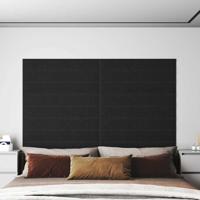 Wandpanelen 12 st 1,62 m 90x15 cm stof zwart