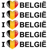 Sticker - 10x - I love Belgie - 19 x 4 cm - belgie - landenthema