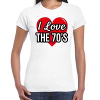 I love 70s verkleed t-shirt wit voor dames - 70s party verkleed outfit