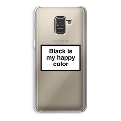 Black is my happy color: Samsung Galaxy A8 (2018) Transparant Hoesje