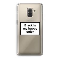 Black is my happy color: Samsung Galaxy A8 (2018) Transparant Hoesje