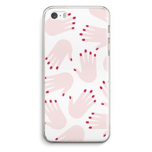 Hands pink: iPhone 5 / 5S / SE Transparant Hoesje