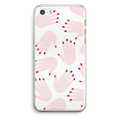 Hands pink: iPhone 5 / 5S / SE Transparant Hoesje