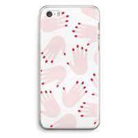 Hands pink: iPhone 5 / 5S / SE Transparant Hoesje