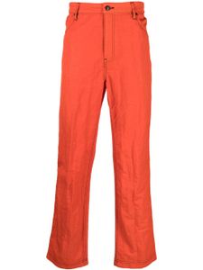 Eckhaus Latta pantalon droit à effet froissé - Rouge