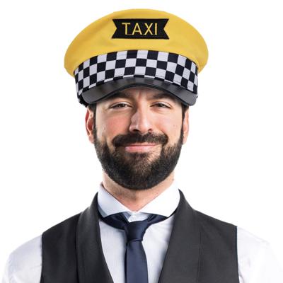 Verkleedkleren - pet - geel - Carnaval - volwassenen - taxi chauffeur