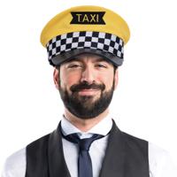 Verkleedkleren - pet - geel - Carnaval - volwassenen - taxi chauffeur