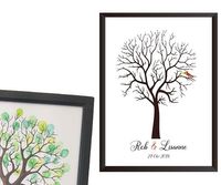 Vingerprint gastenboek boom bruiloft met inkt - thumbnail