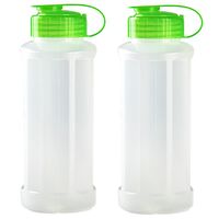 2x stuks kunststof waterflessen 1100 ml transparant met dop groen 2x stuks kunststof waterflessen 1100 ml transparant met dop groen