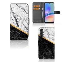Samsung Galaxy A05s | Bookcase | Marmer Wit Zwart - Origineel Cadeau Man