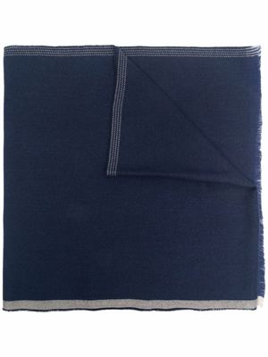 Brunello Cucinelli écharpe à bords francs - Bleu