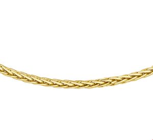 Ketting Zilgold Vossenstaartschakel geelgoud-zilveren kern 3 mm 45 cm