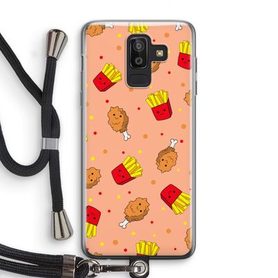 Chicken 'n Fries: Samsung Galaxy J8 (2018) Transparant Hoesje met koord