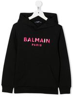 Balmain Kids hoodie à logo imprimé - Noir - thumbnail