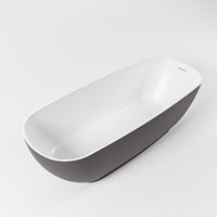 Vrijstaand bad Mondiaz Rock | 170x70 cm | Solid surface | Ovaal | Dark grey - Talc