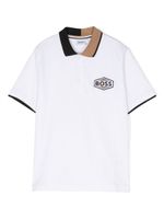 BOSS Kidswear logo-patch polo shirt - Blanc