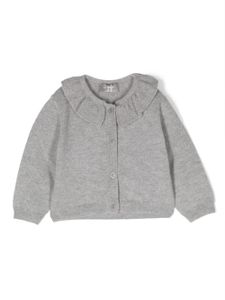 Il Gufo cardigan boutonné à bord volanté - Gris