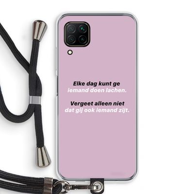 gij zijt ook iemand: Huawei P40 Lite Transparant Hoesje met koord