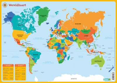 Educatieve onderleggers - De wereldkaart