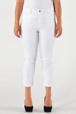Yoek Cropped capri jeans wit | Wit | Maat 48