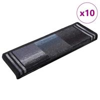 VidaXL Trapmatten zelfklevend 10 st 65x21x4 cm zwart en grijs