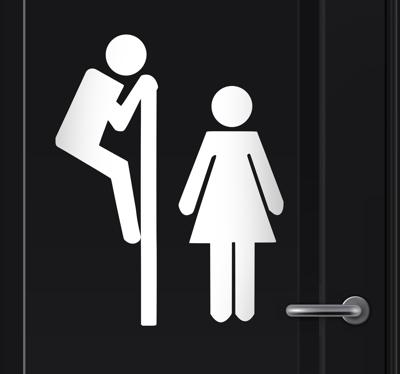 Toilet sticker WC gluurder